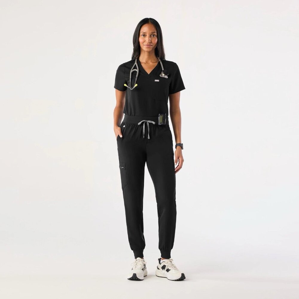 Figs - Zamora Joggers Scrub Technical Pants High-Waisted W22SW2012P | XS | Black